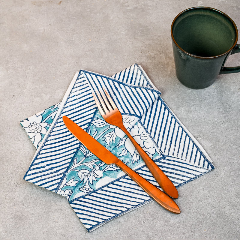 Marceda Cotton Napkin Set of 4 Hand Blockprint