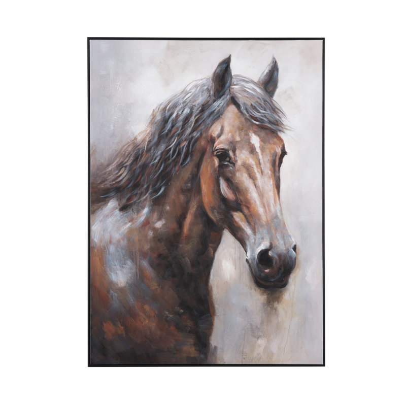Rustic Horse Framed Canvas Wall Art