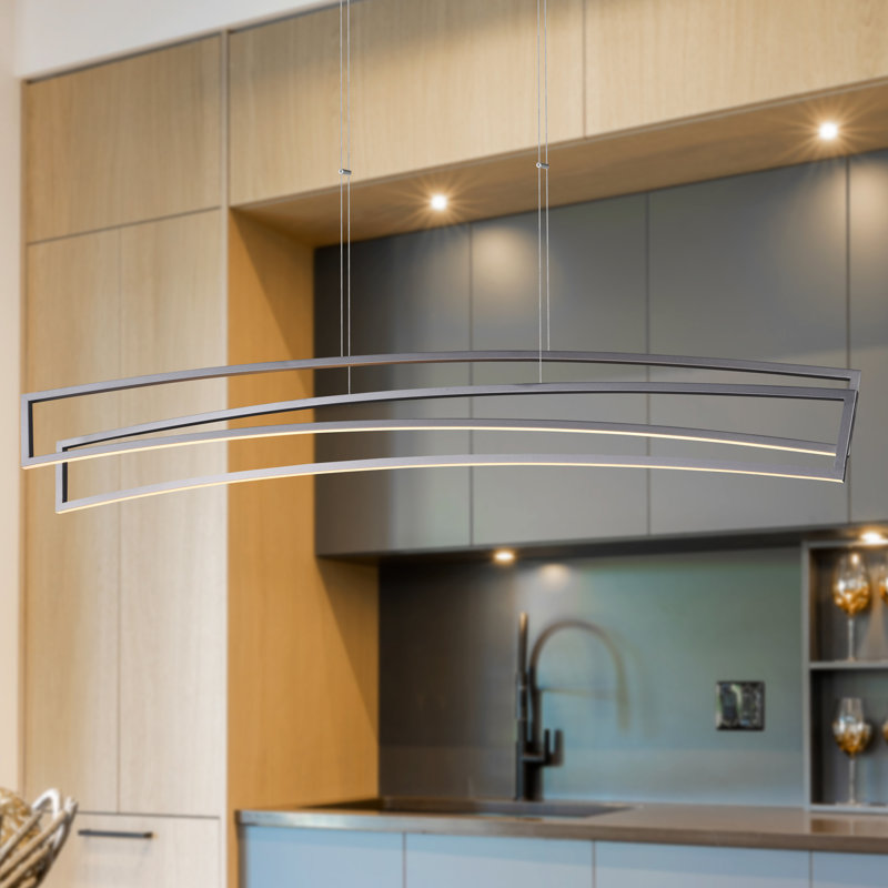 Sirius 46-Inch Silver Integrated LED Linear Chandelier