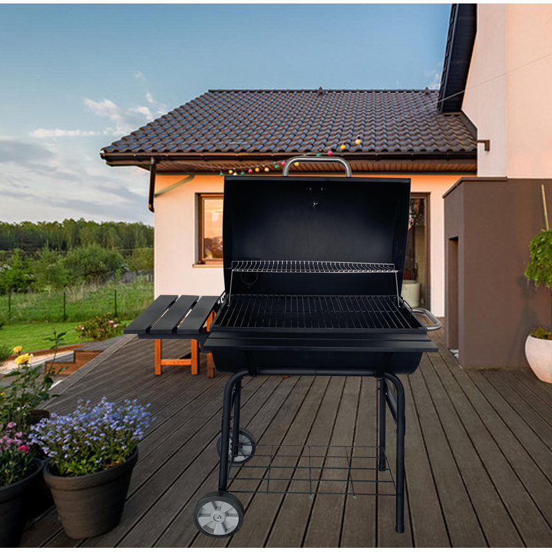 GrillFest 41.535433070866 in. W Bumper Plate Grill / Smoker Combo Charcoal Grill Gas & Charcoal Combo Grill