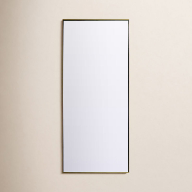 Sabine Metal Rectangle Floor Mirror, 72" x 30", Brass