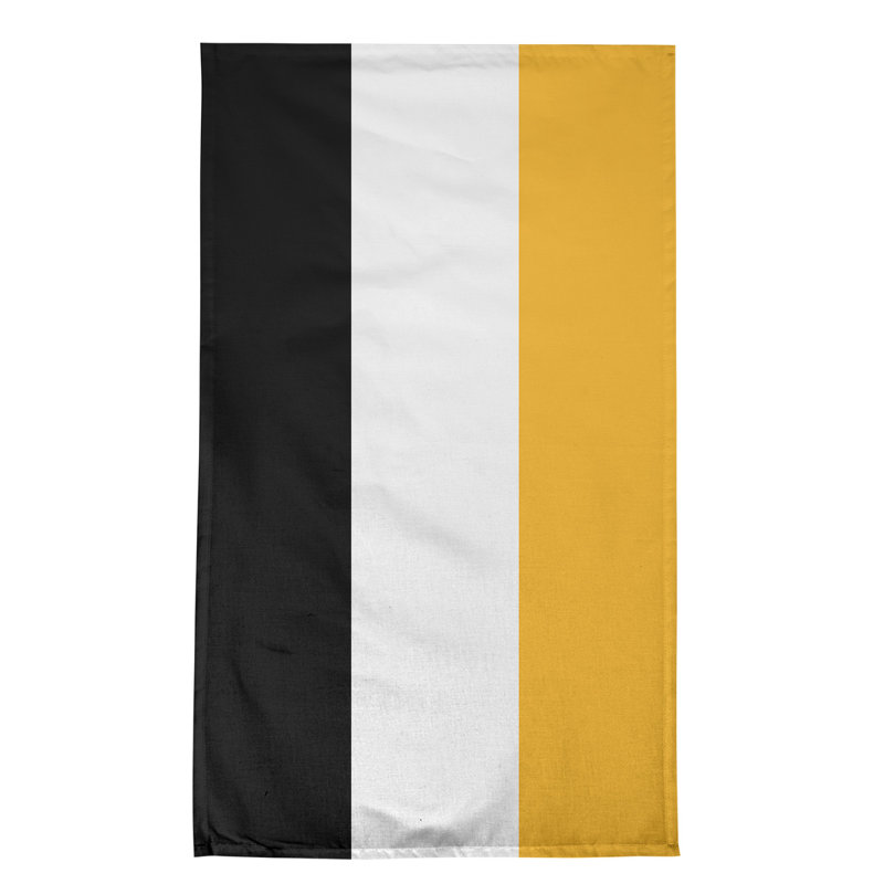 Stripe Tea Towel Kitchen Towel, Cotton Twill, Black/White/Gold Baseball
