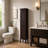 Benicio Freestanding Linen Accent Tower Cabinet with Faux Louvered Doors and Adjustable Shelf-857549541