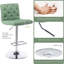 Ensemble de 2 tabourets de bar touffetés en tissu, tabourets de bar réglables à hauteur de comptoir pivotante avec dossier, chaises de bar rembourrées sans accoudoir pour la cuisine et le café-118609826-119329748-118611200