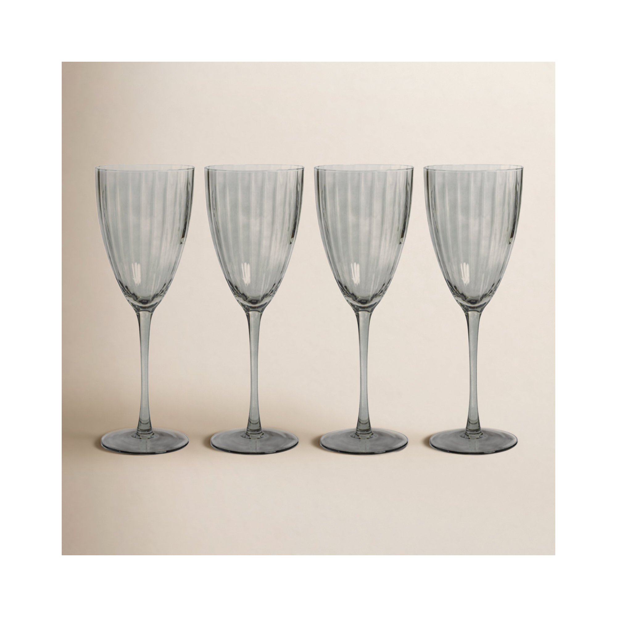 Boulder Optic White Wine Glasses, Smoke