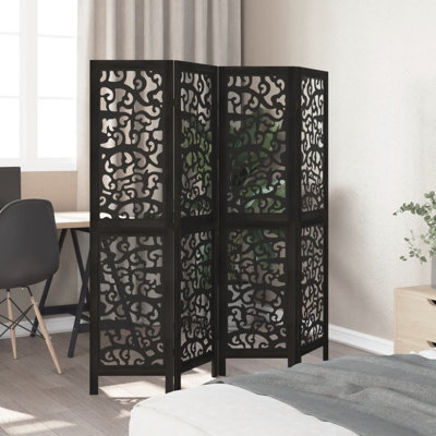 145 cm W x 160 cm H 4 - Panel Solid Wood Folding Room Divider
