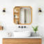 Armoire à miroir murale en bois avec tablettes de rangement pour la salle de bain et le vestibule, 31,5 po de hauteur, garniture de perles, construction simple et profondeur de 23,59 po