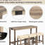 4-Piece Bar Table Set, Dining Bar Table and 3 Padded Stools-387647208