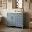 Meuble-lavabo simple 36 po avec lavabo en céramique et tiroir inclinable, armoire de rangement à 3 tiroirs et tablette réglable-1314755399