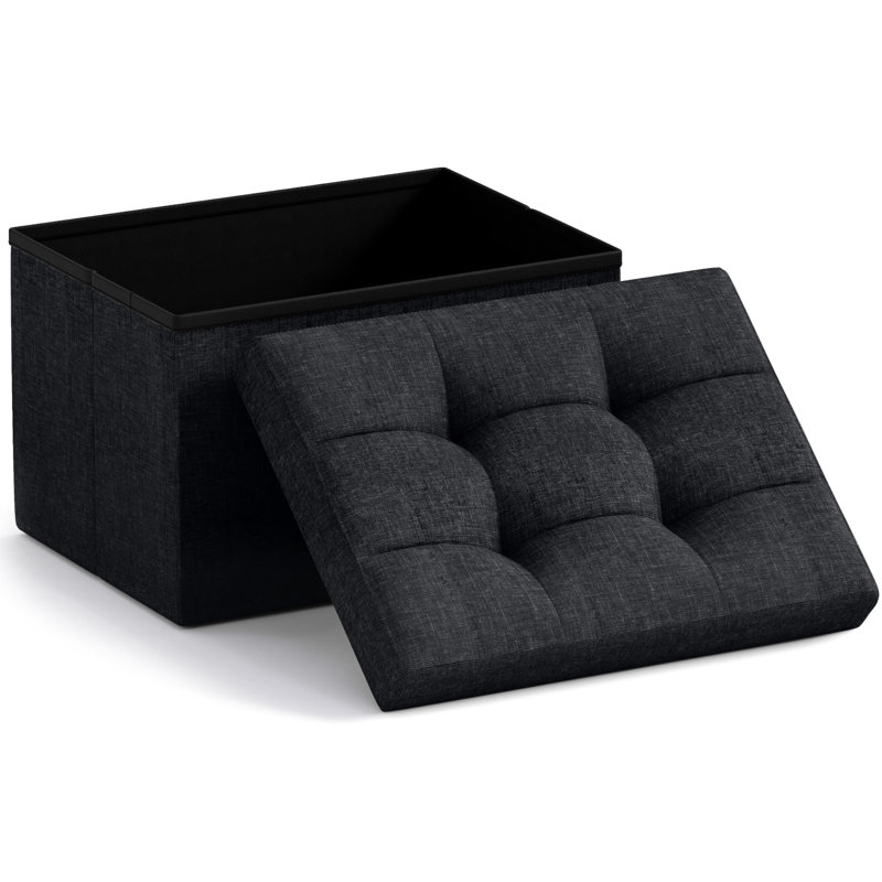 Bibianna Upholstered Ottoman, Black