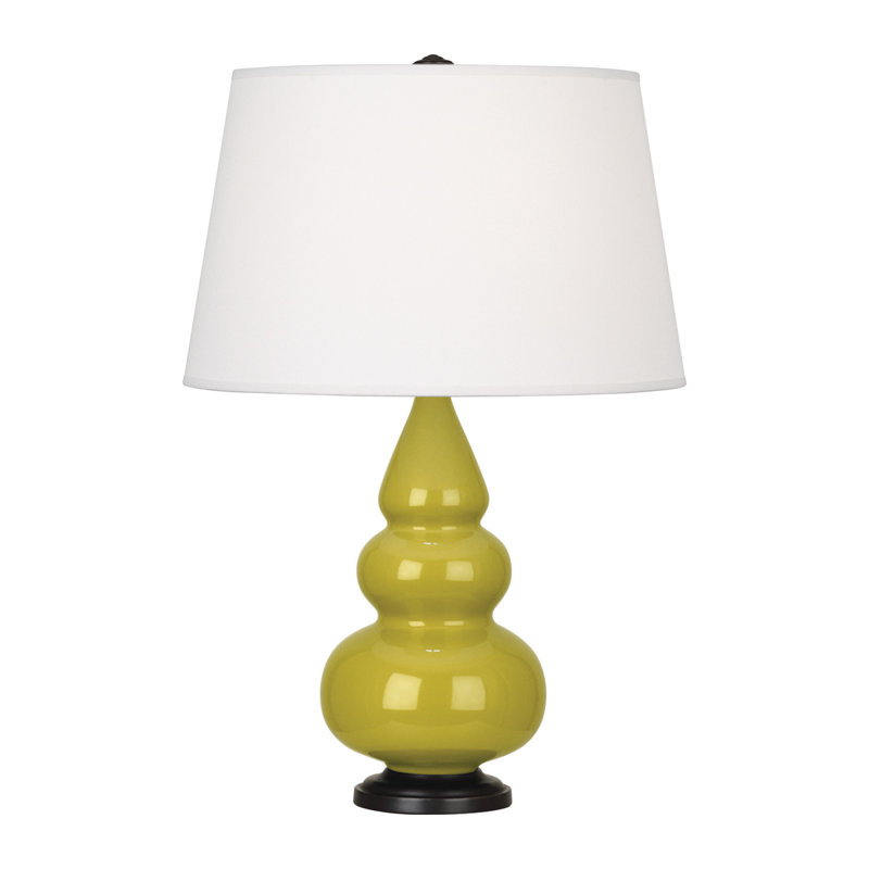 Small Triple Gourd Table Lamp, Citron/Lucite Base, Lucite Base