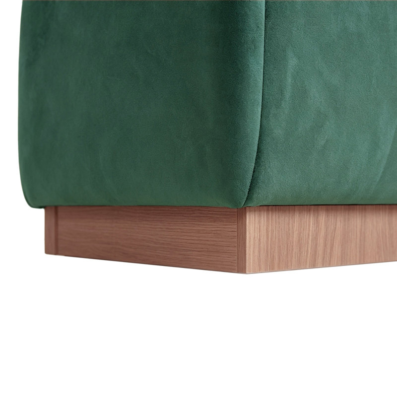 Pouf de rangement en velours, banc de rangement rembourré, Green, Green