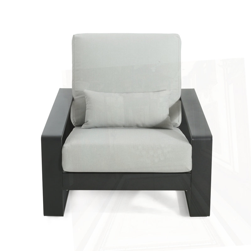 Méridienne d'extérieur et d'intérieur en aluminium, Light Gray Cushion/Black Frame