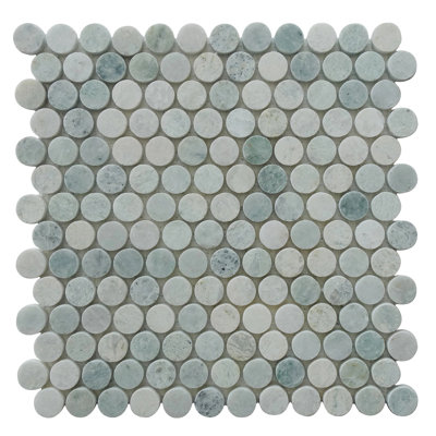 1-In Penny Circle 12-In X 12-In Polished Marble Mosaic Floor And Wall Tile(1-Sq. Ft/ Piece)