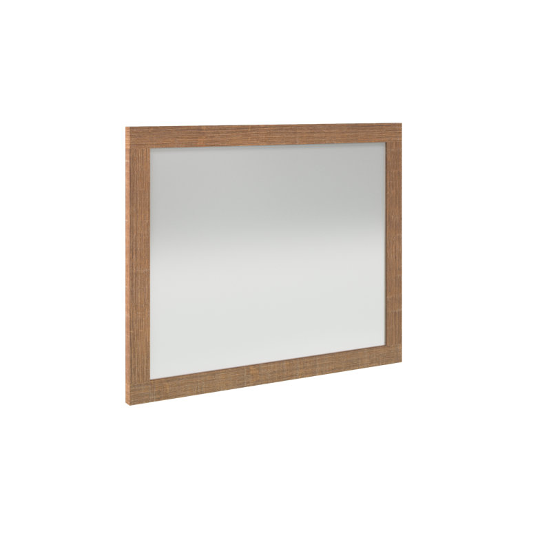Mcelfresh Glass Flat Wall Mirror, Oak Brown