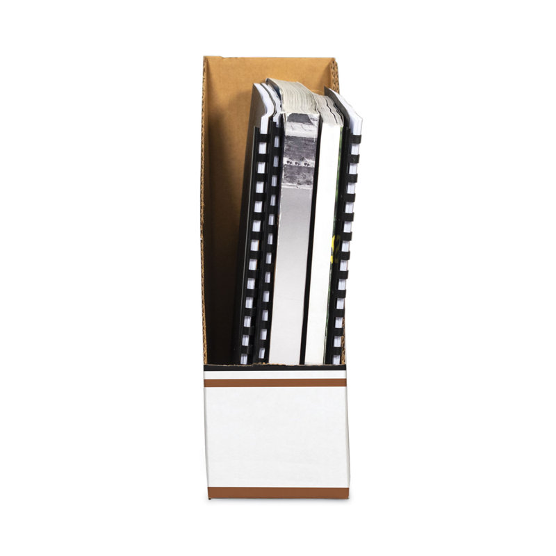 White and Wood Grain Corrugated Paper Magazine File