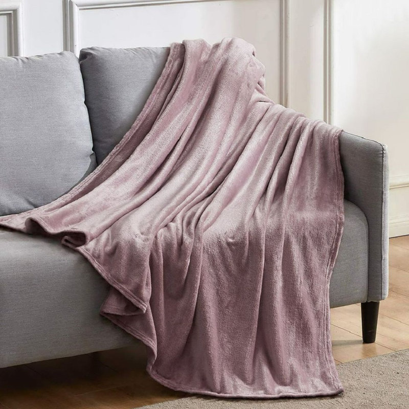 Roundhay Thermal Snug Polyester Throw Blanket, Mauve