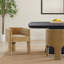 Olimpia Polyester Velvet Upholstered Dining Chair, Camel
