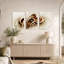 Ensemble de 3 toiles murales abstraites aux motifs tourbillonnants en bronze et or métallisés-919381716