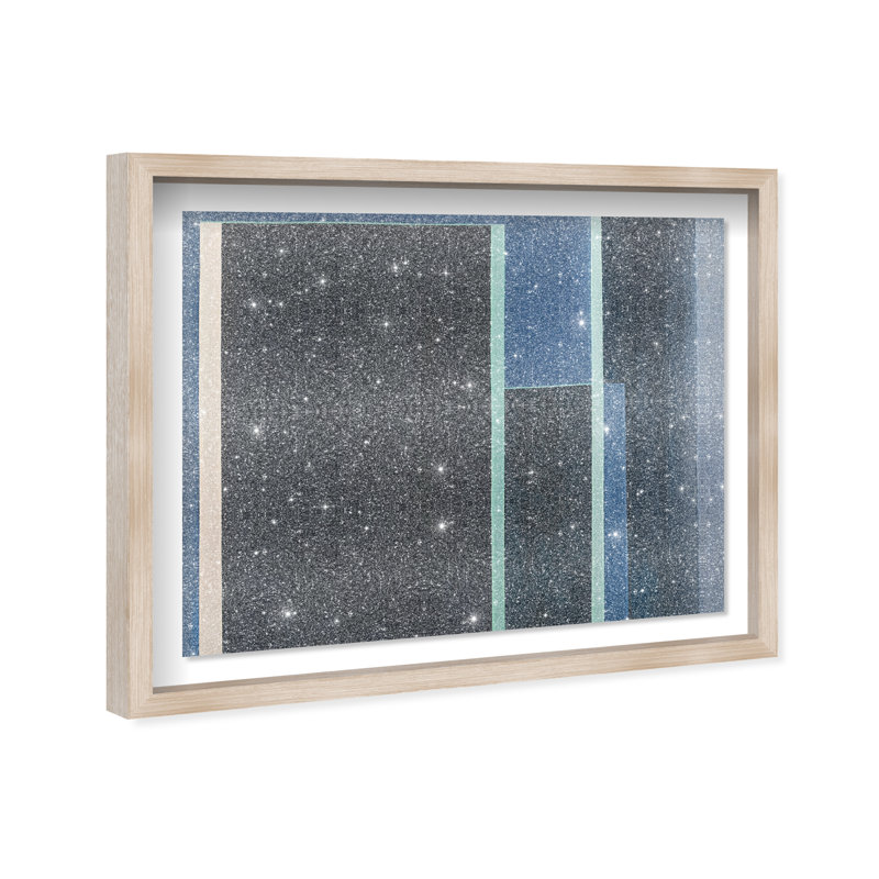 Desert Stillness I Shadowbox Abstract Print by Oliver Gal, Black Frame, 20 x 16, 31.5"H x 37.5"W, Natural Oak Frame