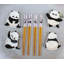 «Happy Panda Bears», ensemble de 2 baguettes à sauces en céramique