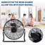 Ventilateur de plancher industriel en métal noir 20 pouces