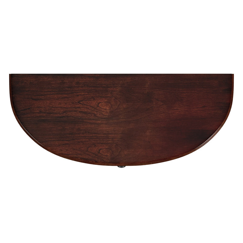 Mozart Demilune Console Table with Storage, Dark Cherry