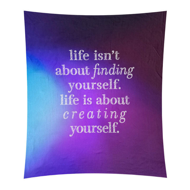 Tapisserie en polyester à créer vous-même quote, H 60 po x l 51 po, Bleu / mauve