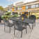5-Piece Cast Aluminum Outdoor Dining Set With Rectangular Table And Random Color Seat Cushions
