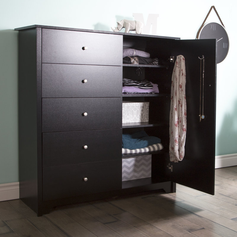 Jayra 47'' W 5 - Drawer Dresser, Black