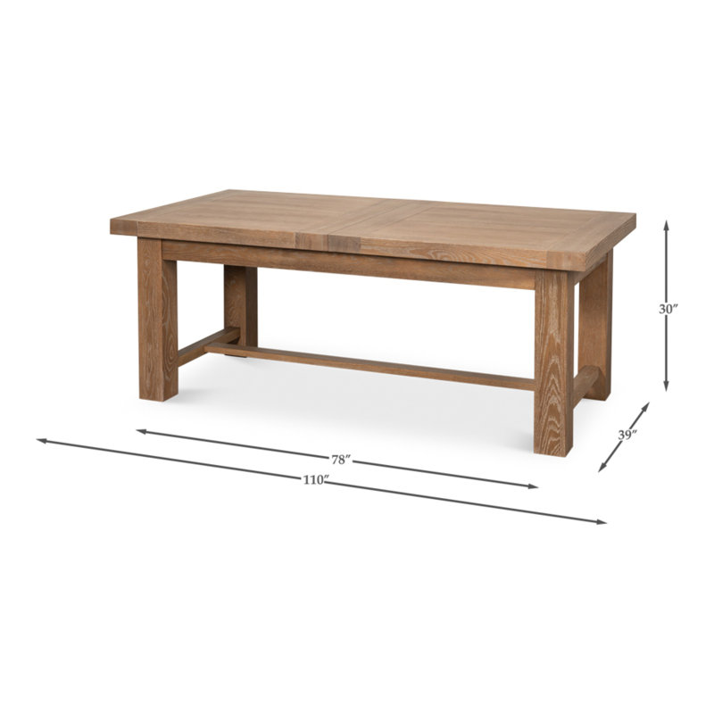 Bauhaus Extendable Oak Solid Wood Dining Table