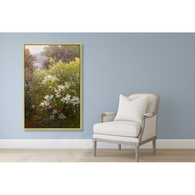 Daisy Edge Print, 38" H x 26" W, Gold