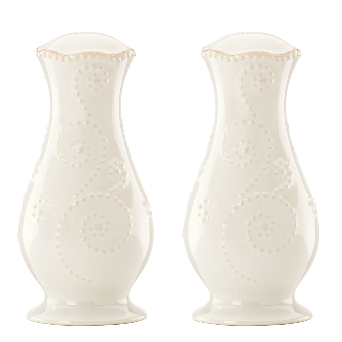 Lenox French Perle White Salt and Pepper Shaker Set
