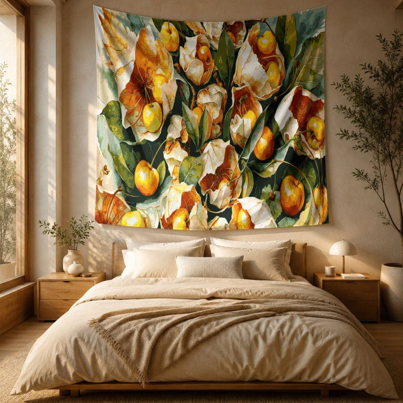 Tapisserie murale cerise, 51 po x 60 po
