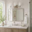 Éclairage pour salle de bain en nickel satiné à 3 lumières Laurelhurst, 22 po de largeur, verre blanc givré, acier, à intensité variable, compatible DEL, fixation réversible-484580390-484580408-484580410