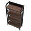 Étagère de rangement en métal et en bois de 55,85 po à quatre niveaux pour la chambre à coucher, la cuisine, le placard, avec tablettes ouvertes, matériau, support élégant pour 4 boulangeries, garde-manger, avec rebords renforcés, lisse