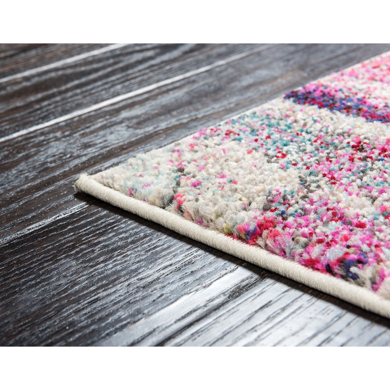 Tapis décoratif rose/bleu/vert Livengood, Rectangle 5 pi x 8 pi