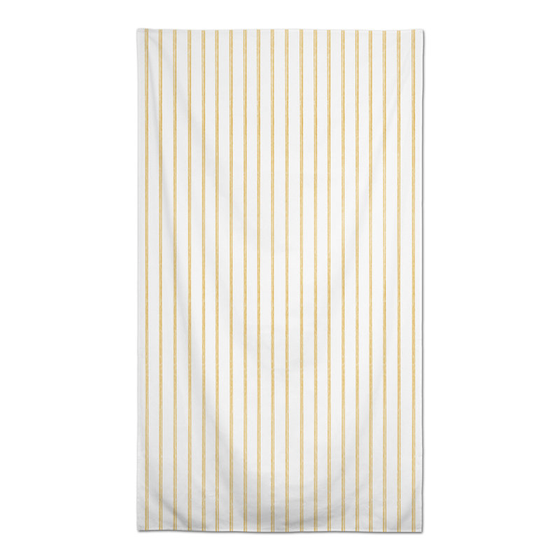 Striped Polyester Tablecloth, Yellow, 102" L x 58" W