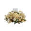 Glass Vase Centerpiece With Hydrangeas, Balls, Pinecones, Berries And Bows