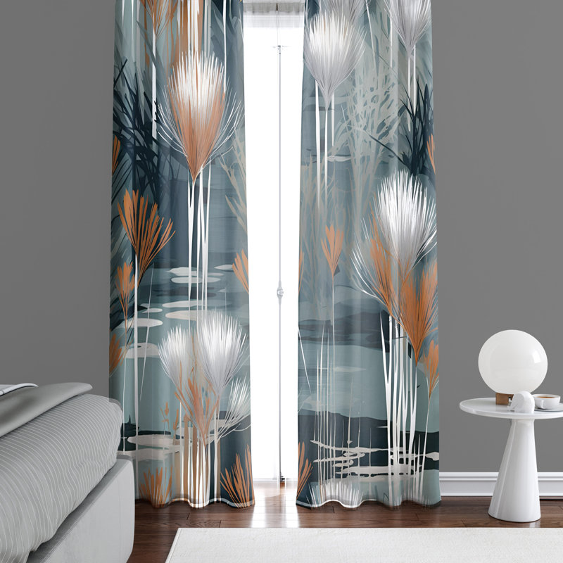 Paire de rideaux semi-transparents en polyester Emeral, L 56 po x L 78 po