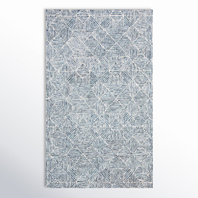 Hand-Tufted Wool Light Blue/Gray Area Rug