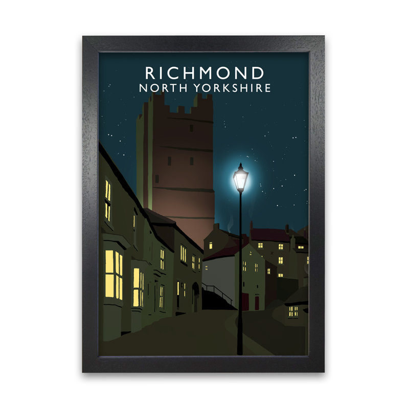 Richmond North Yorkshire by Richard O'Neill - Single Picture Frame Print, 297 cm H x 21 cm W, Black