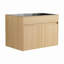 Meuble-lavabo mural avec lavabo en acier inoxydable et drain flexible, porte à fermeture en douceur