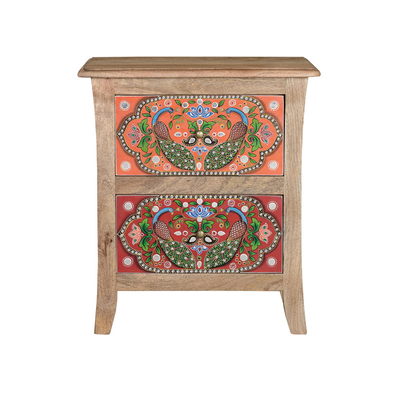 Dennie 53cm W Solid Wood Bedside Table