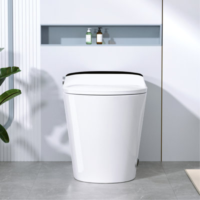 Modern Smart Toilet Featuring Auto Lid Open/close, Heated Bidet Seat, 3 - Second Instant Heating, 4 Adjustable Temperature Levels, Power Outage Flush, Multi Mode Cleaning With Remote Control, Hot