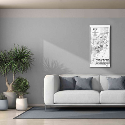 'Map of Miami 1925' by Epic Graffiti Portfolio, Canvas Wall Art