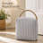 Blue Striped Fabric Door Stop, Sand Filled Weighted Doorstop with Braided Jute Rope Handle, Woven Polyester Bag Doorstopper for Bathroom Bedroom Entryway-135404083