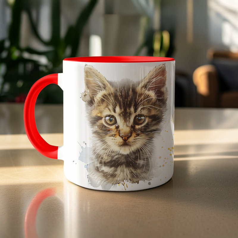Ceramic Coffee Mug, 2, Red