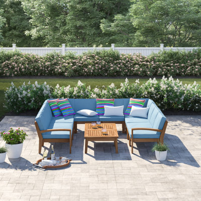 Ajanai Acacia 8 - Person Patio Conversation Set with Cushions