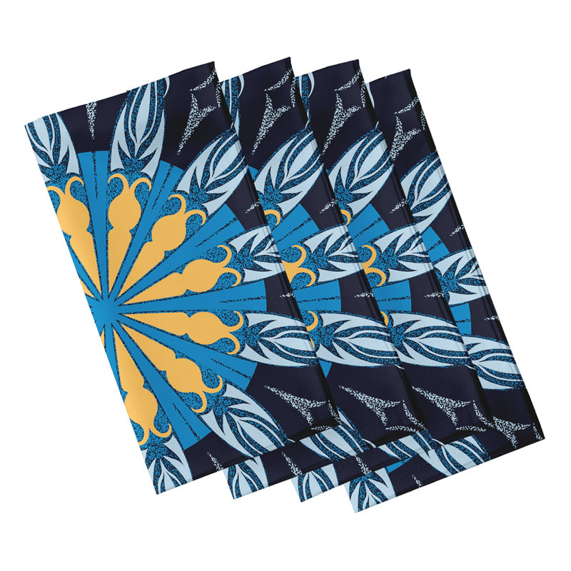 Ensemble de 4 serviettes de table à imprimé « Delight Sailor », Vert